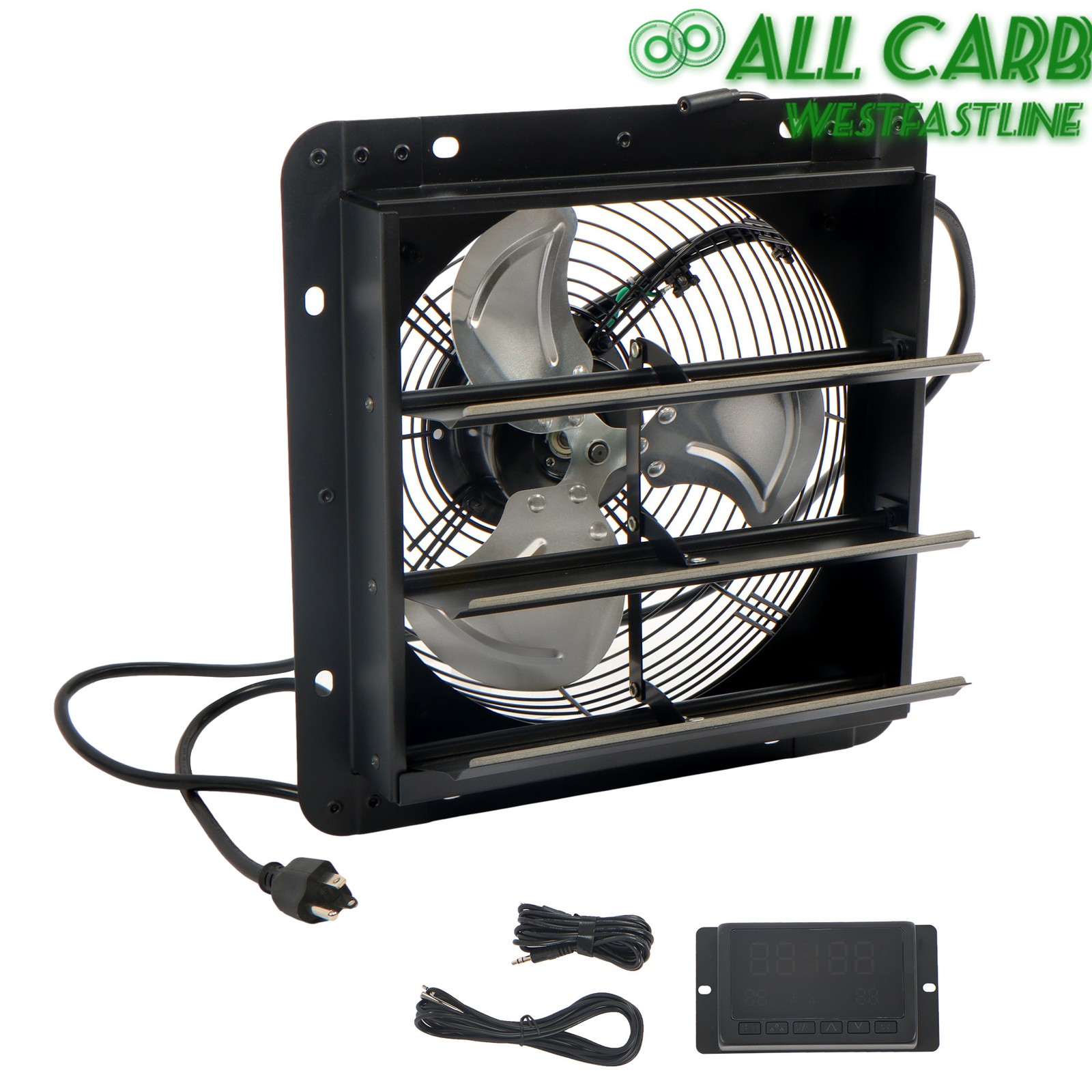 Shutter Exhaust Fan W/ Speed Controller High Speed Wall Mounted 10/12/14/16 Inch