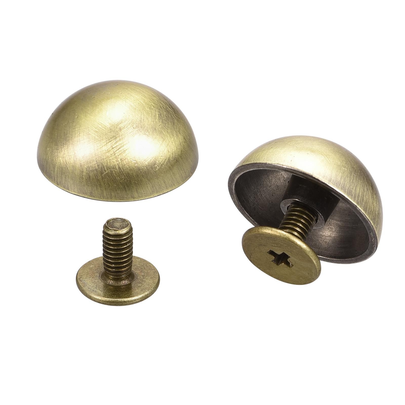 15x7.5mm Screw Back Rivets Hollow Round Head Leather Studs Bronze Tone 10 Sets