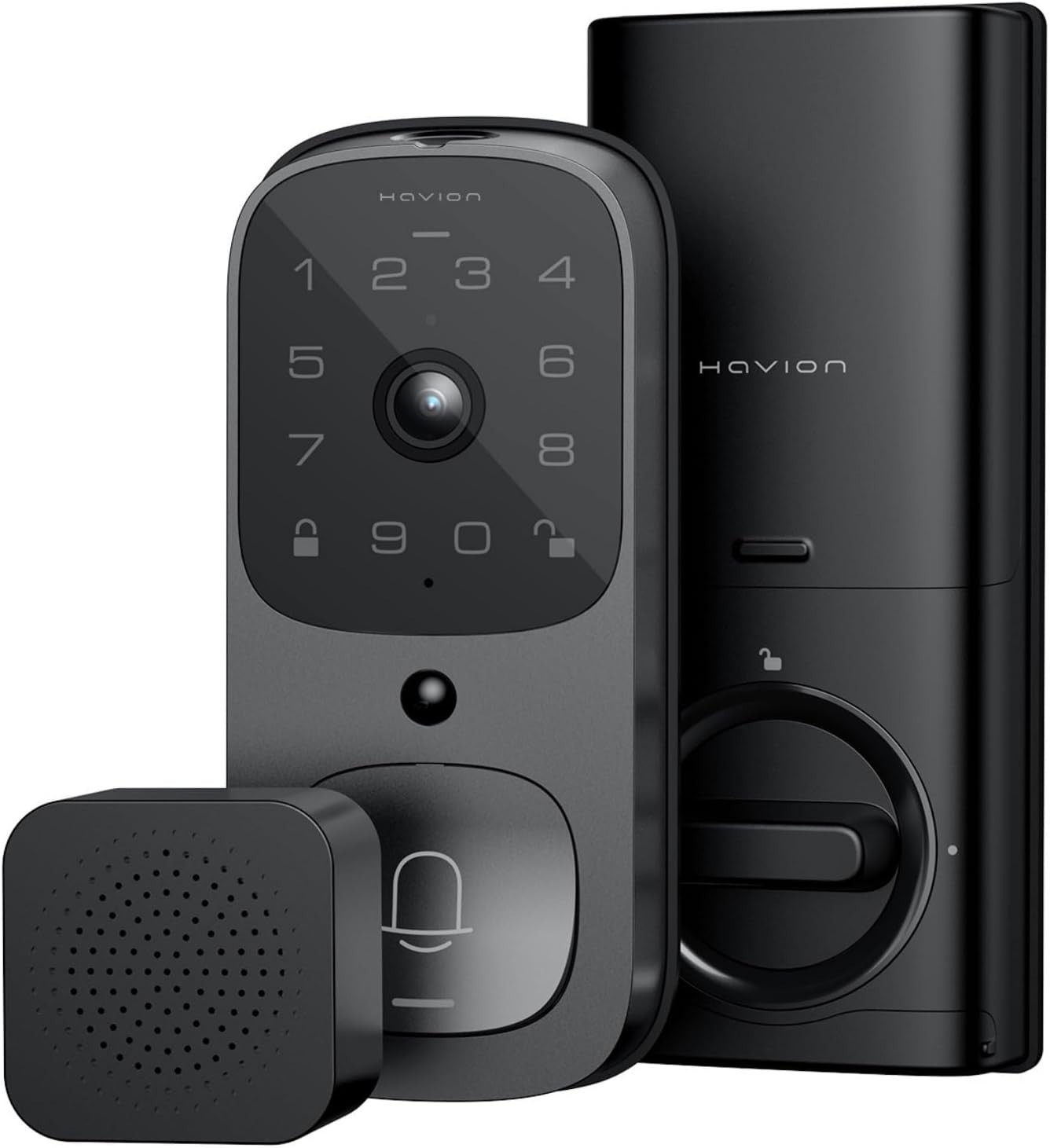 NEW - HAVION Deadbolt Smart Lock w/Camera - Chime, Wi-Fi, Video Doorbell