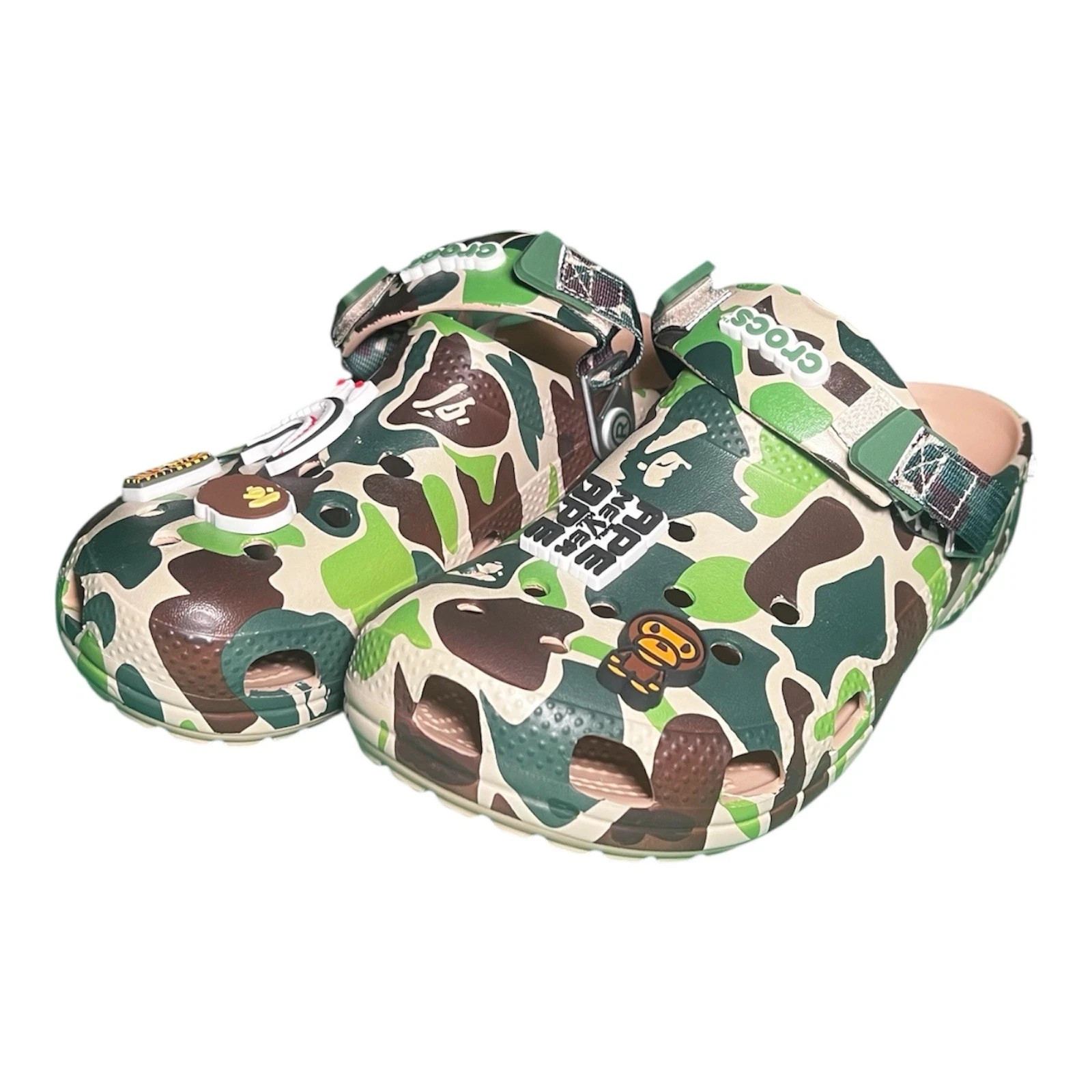 BAPE x Crocs ABC green Camo Clogs Men US Size Limited Edition Streetwear Casual