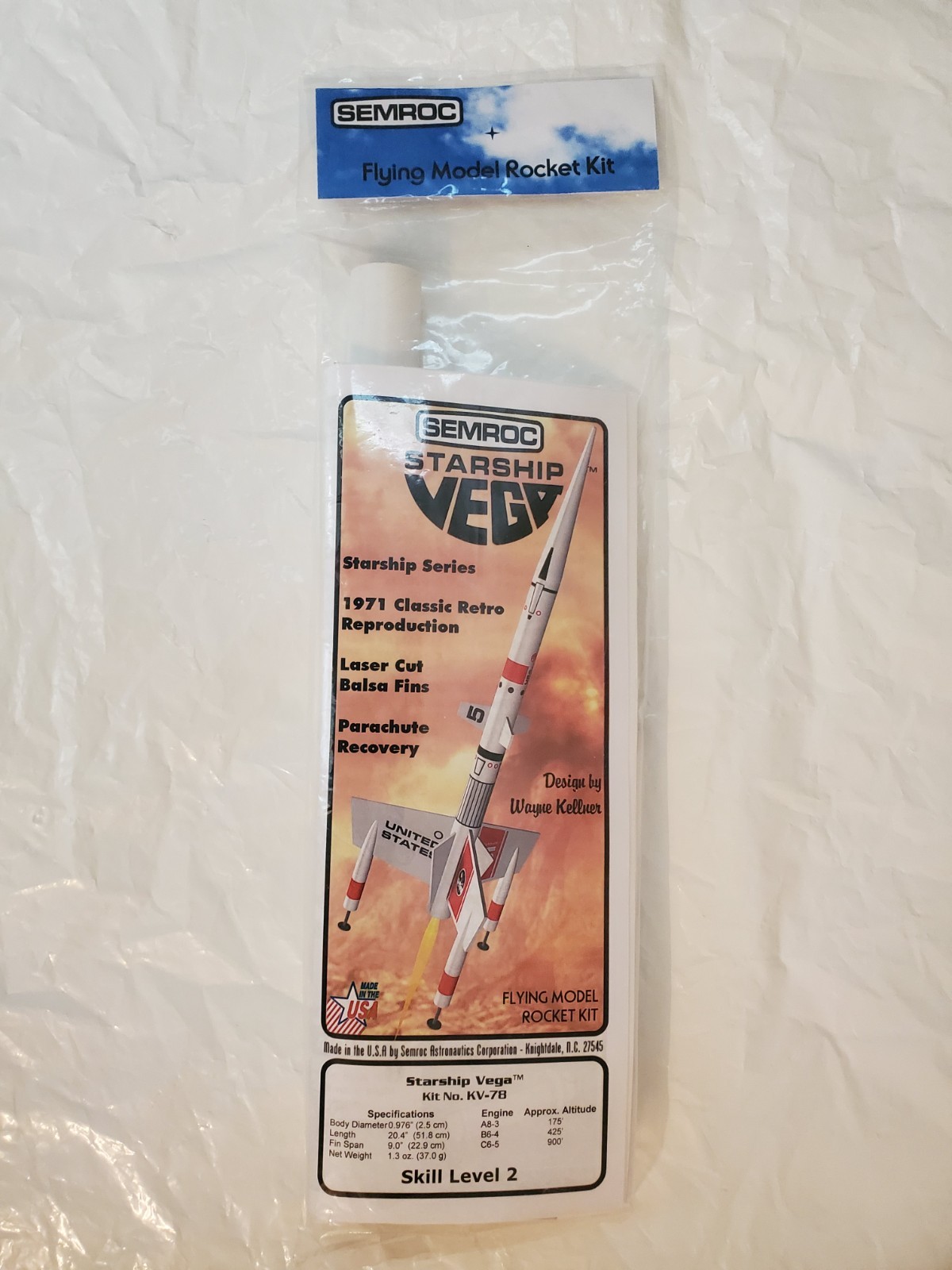 Semroc Starship Vega Model KV-78 New Sealed in Bag