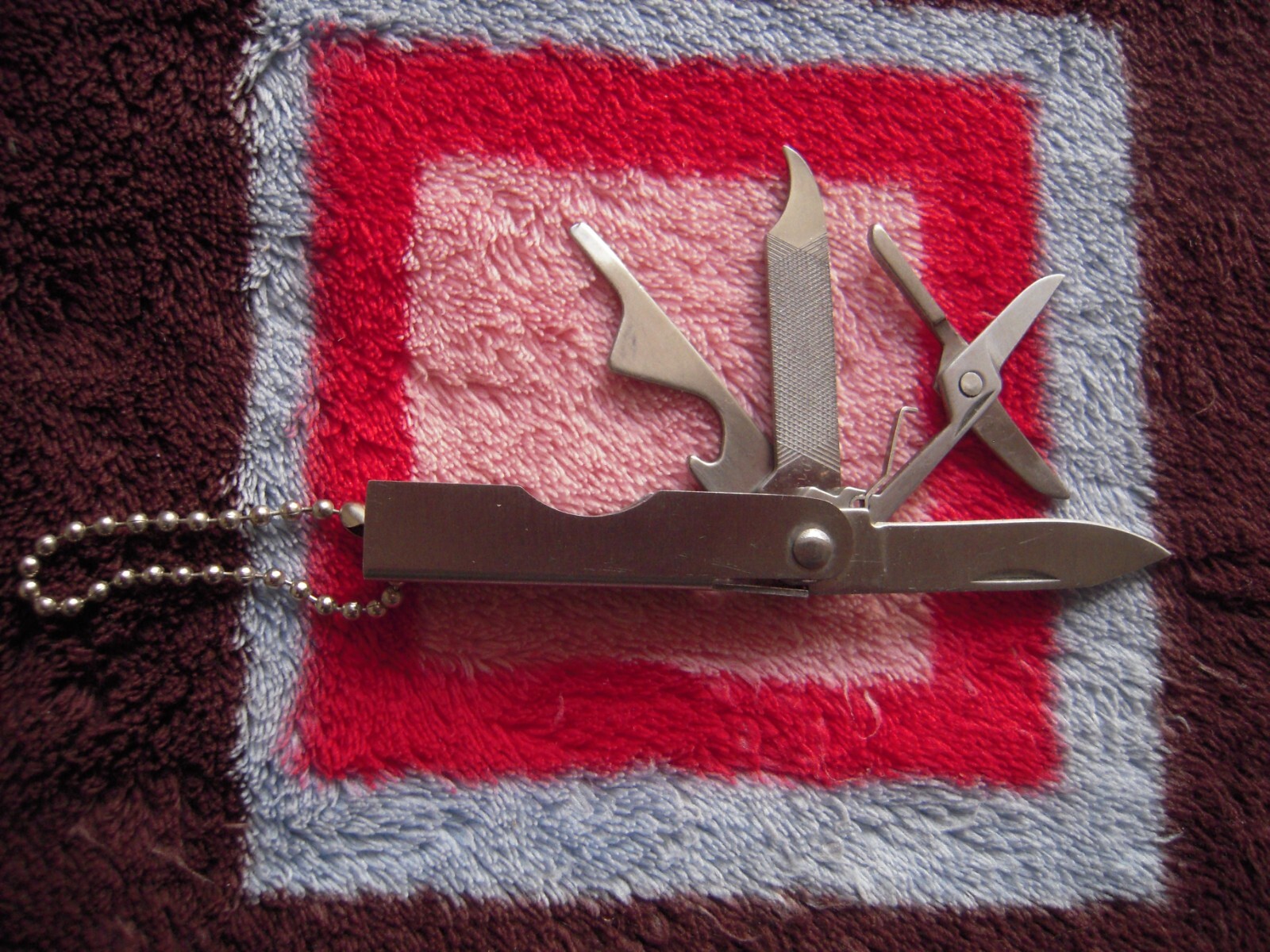 NOS WIREMOLD STAINLESS STEEL 4 IN 1 MULTITOOL & KEYCHAIN W 1.5" KNIFE BLADE