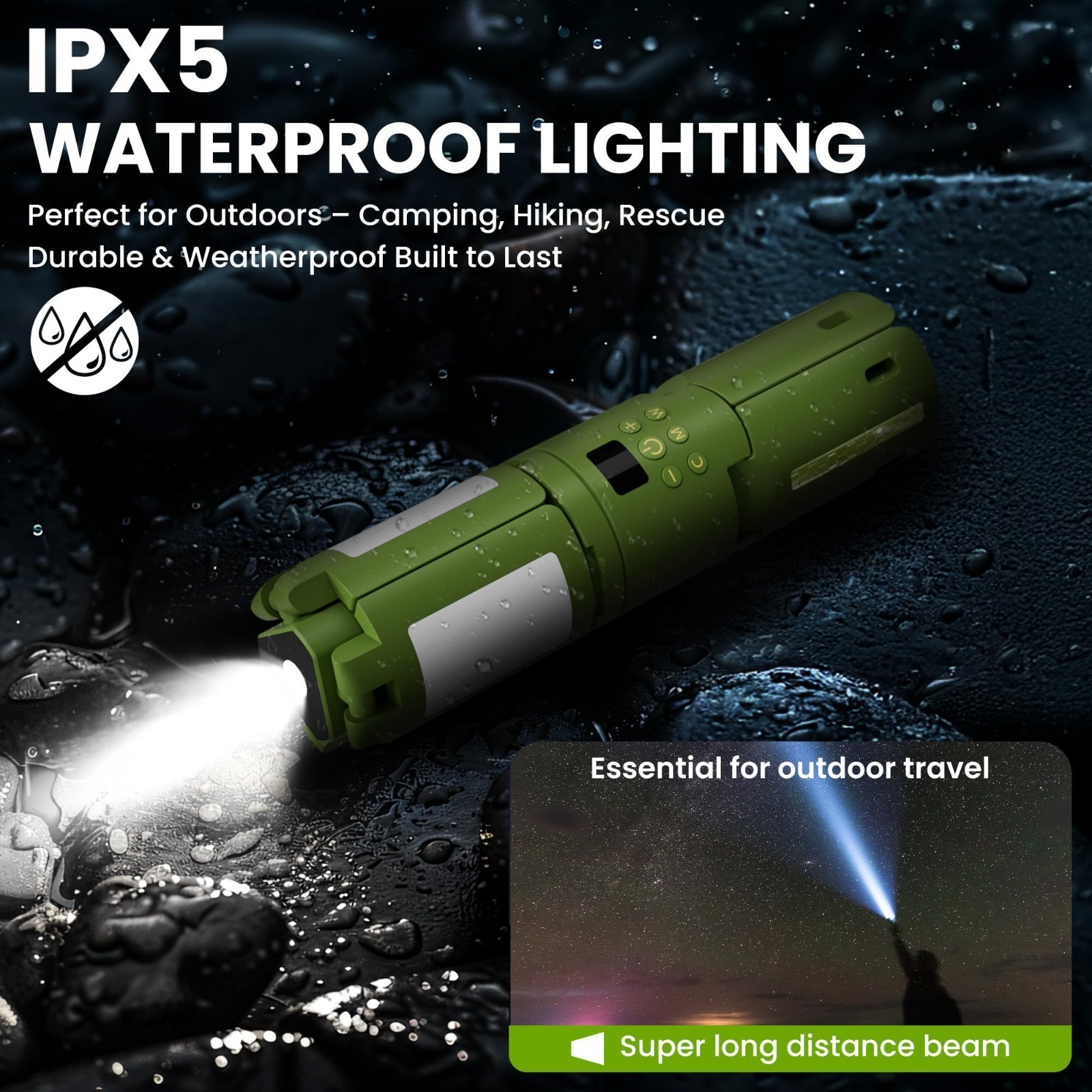 Rechargeable Telescoping Stand LED Camping Lantern 15000mAh SOS & RGB Modes