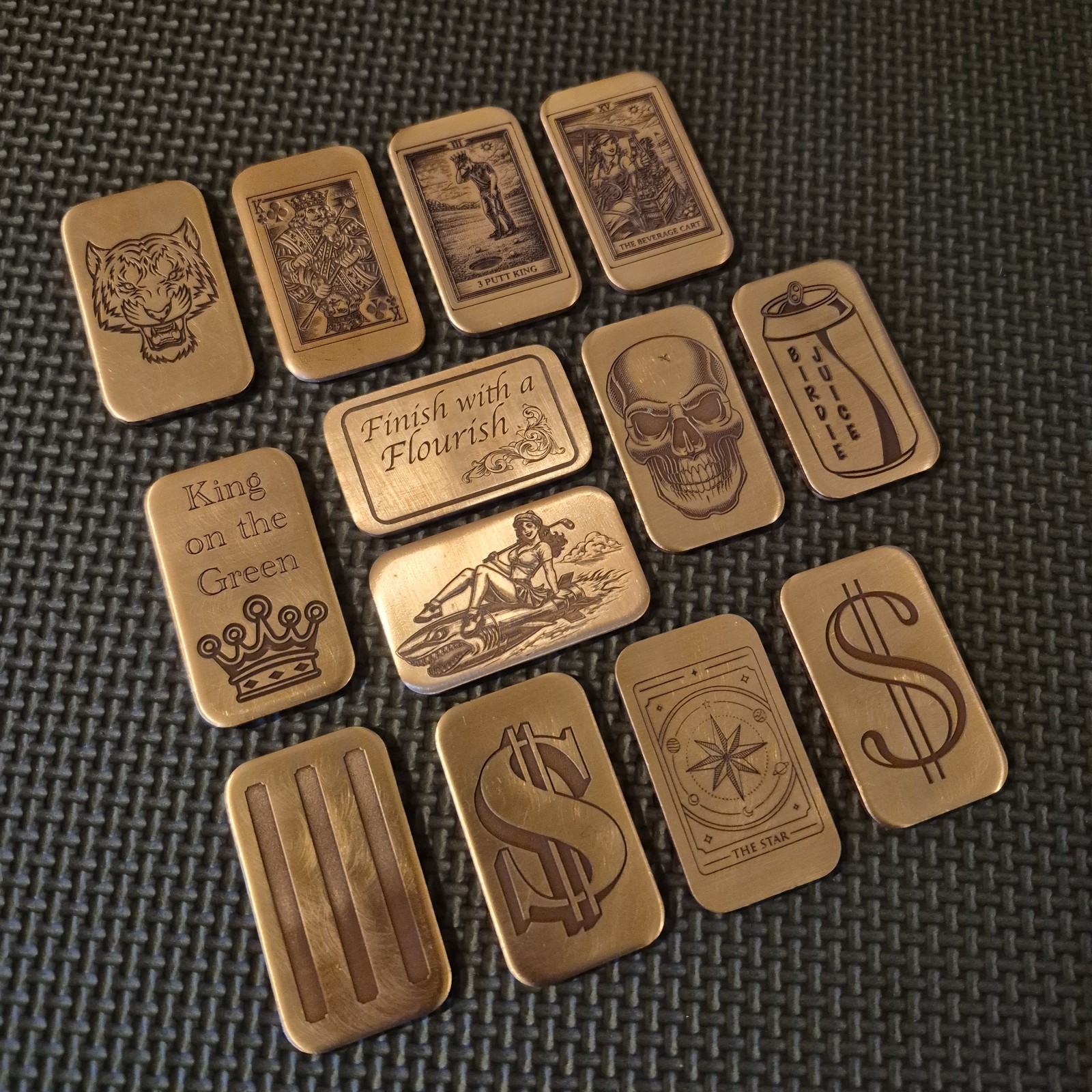 Custom Engraved Copper Rectangle Golf Ball Marker / Send your Design / Idea