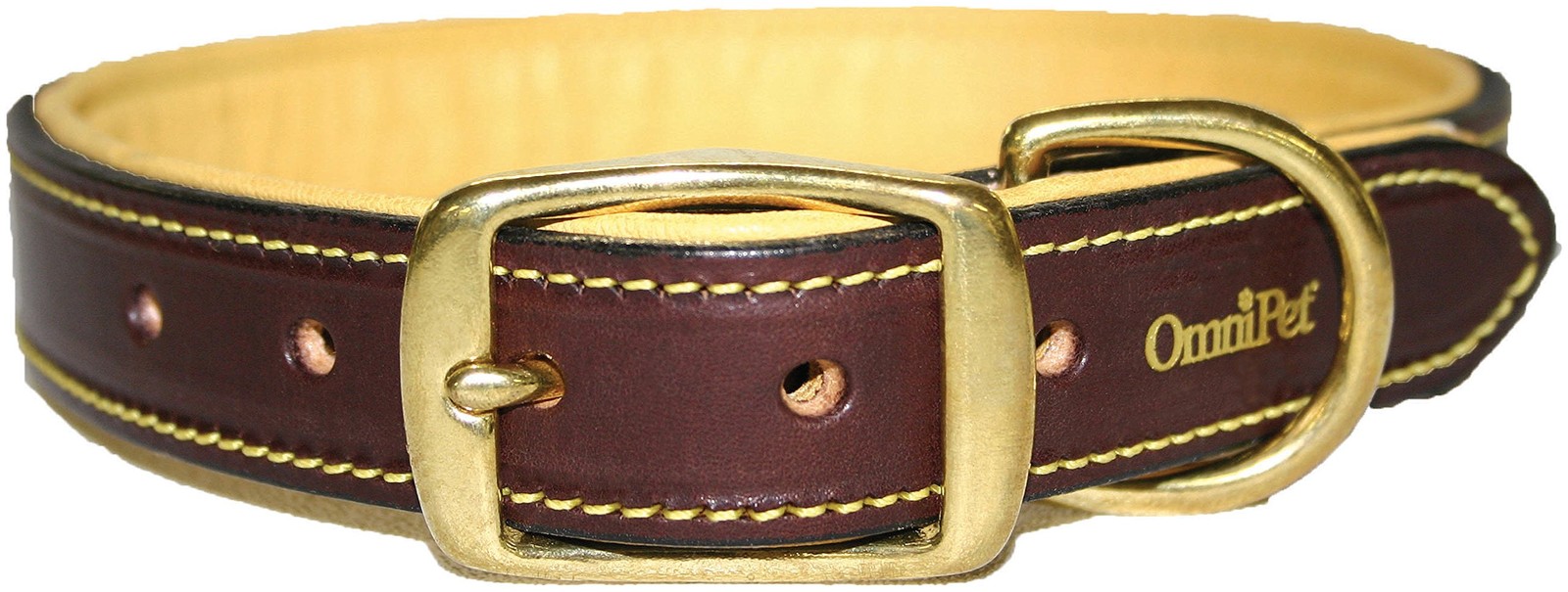 OmniPet Deer Tan Leather Dog Collar Soft Deer Hide Lined, Handcrafted In USA