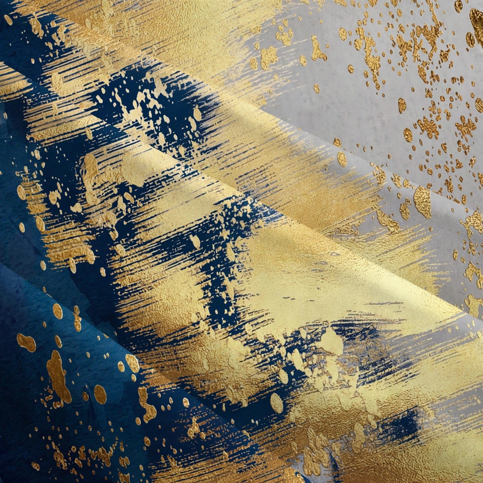 Navy Blue and Gold Pillow Covers 18 x 18 inch Set of 2 Decorative Cushion Cov...