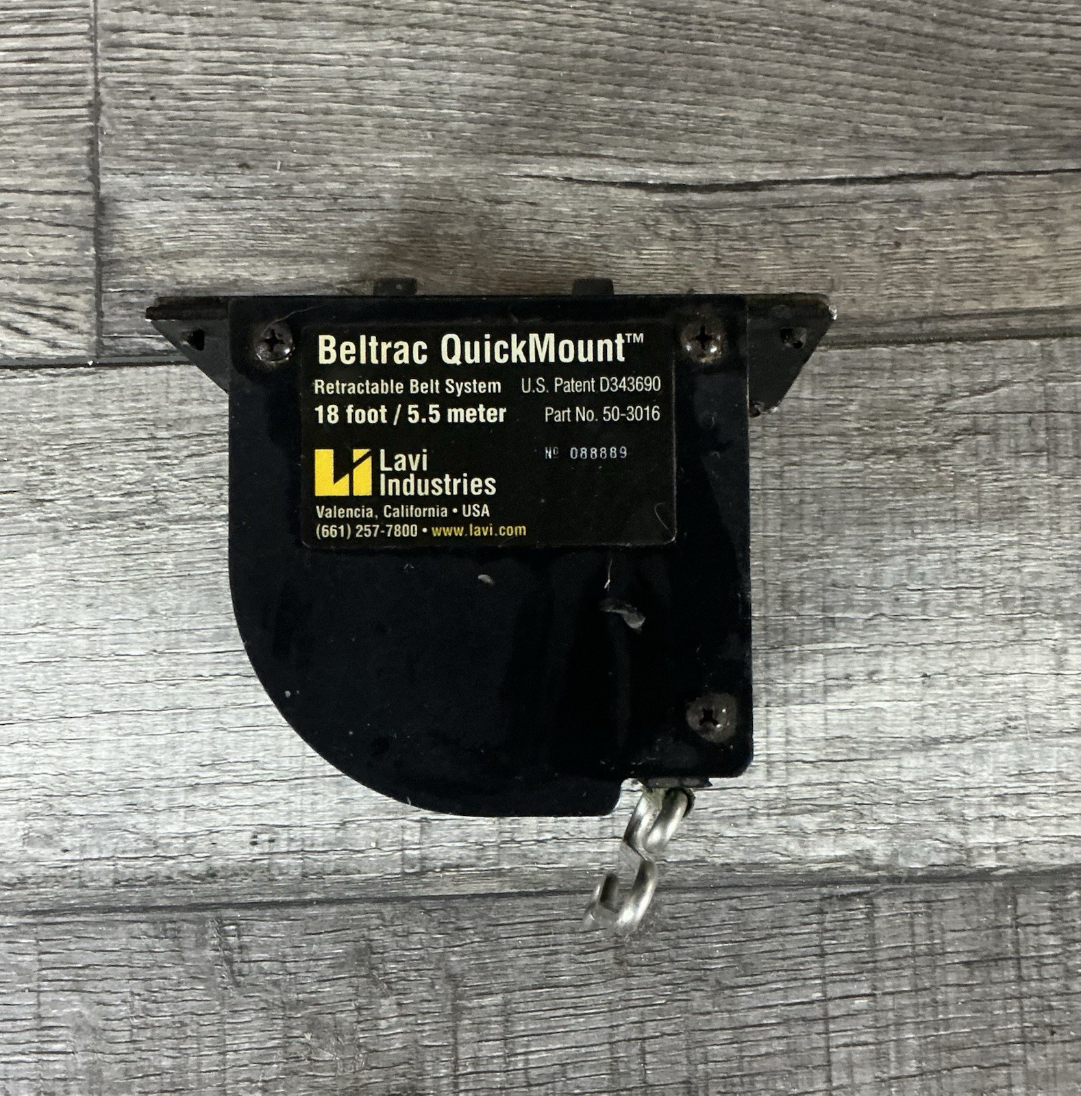 LAVI INDUSTRIES 50-3016 Warehouse Adjustable Beltrac QuickMount Retractable Belt