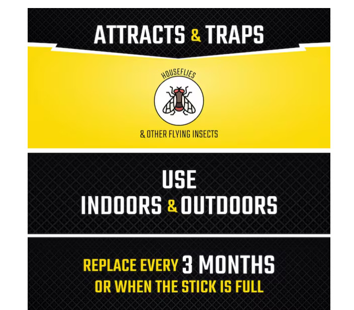 PACK OF 3 Fly Stick Insect Trap