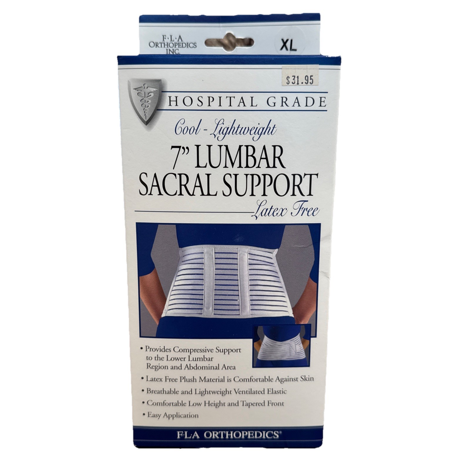 FLA Orthopedics Hospital Grade 7" Back Lumbar Sacral Support - Latex Free - XL