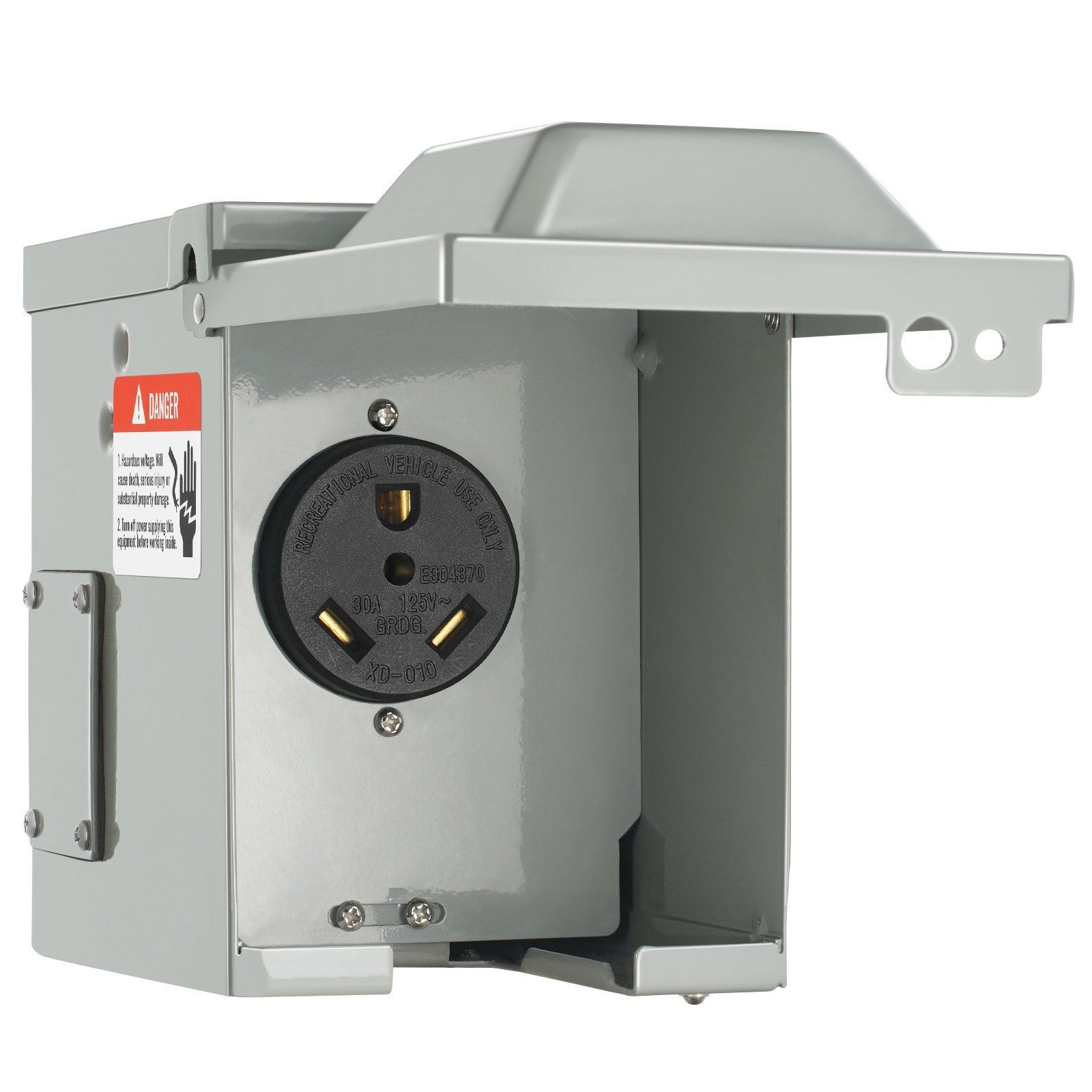 30A RV Power Outlet Box Lockable Outdoor Weatherproof NEMA TT-30R 125/250V