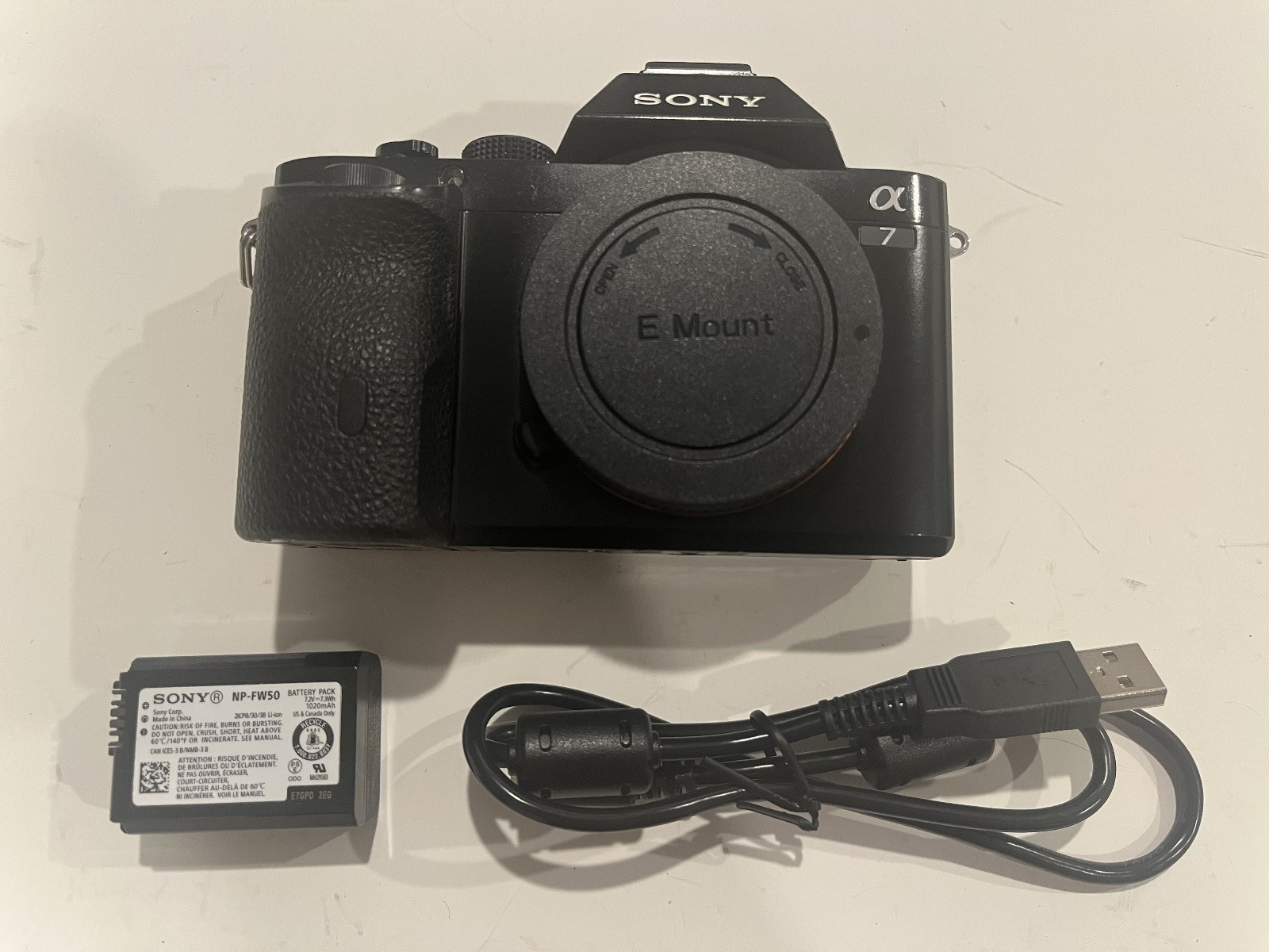 Sony Alpha a7 Mirrorless Camera Body Black w/ Battery & Charger