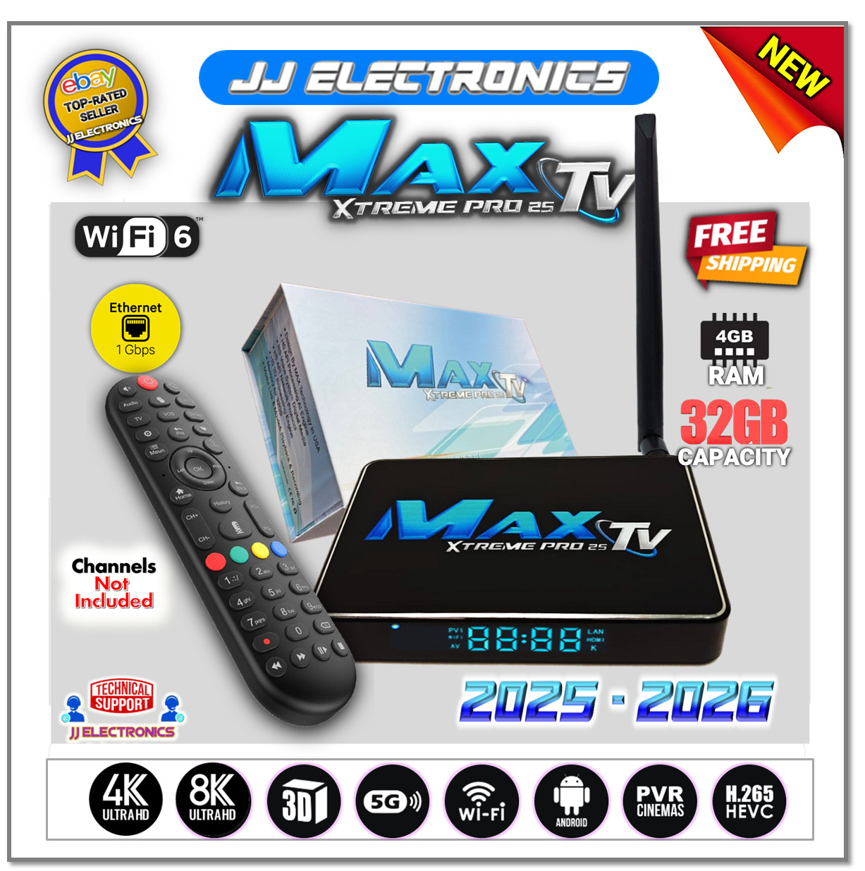 MaxTV Xtreme PRO 25 5G 8K 2025-2026 QUAD CORE 64BIT ANDROID Box MaxTV