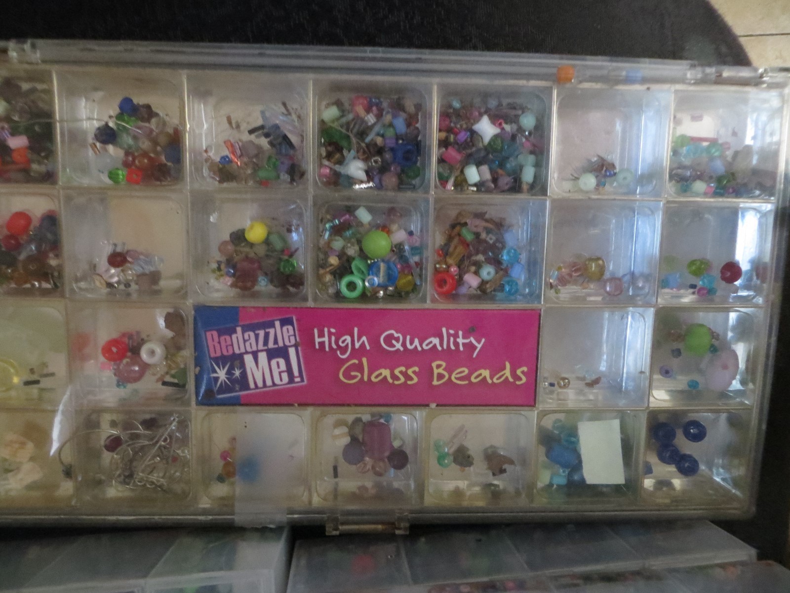4 Bedazzle Bead/ Crafting Plastic Organizer Boxes With Beads, etc.