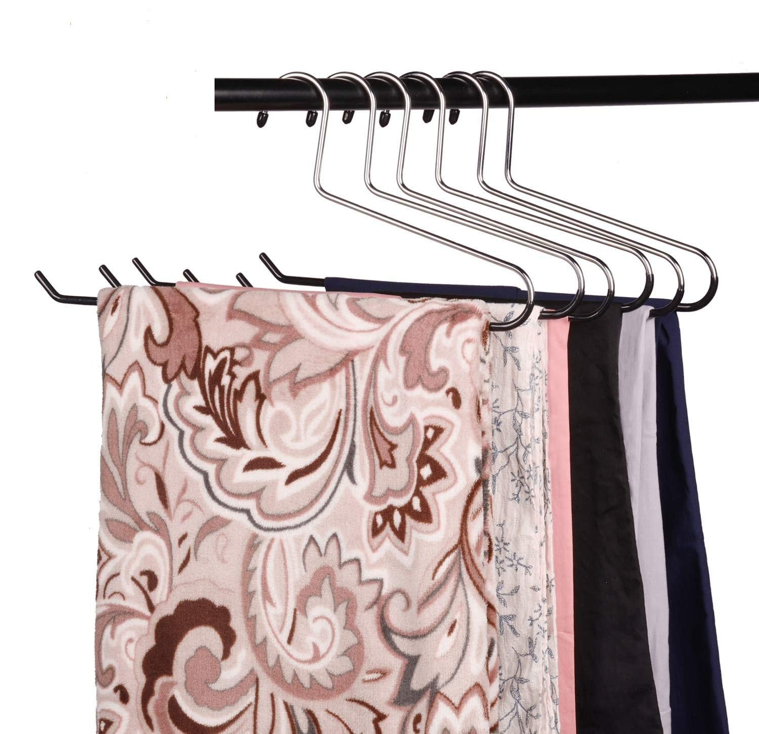 12 Pack Blanket Hangers Heavy Duty Black Vinyl Coated Nonslip - Great for Qui...