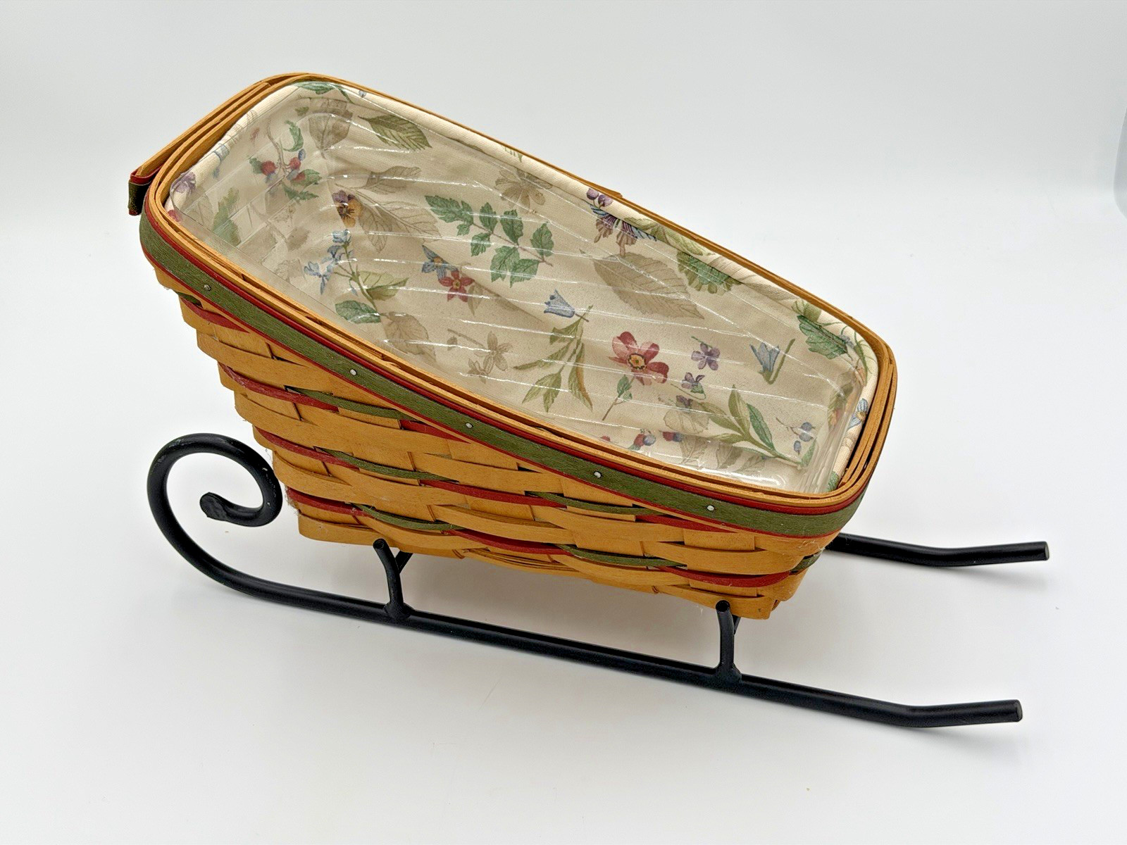 LONGABERGER 1999 DASH AWAY SLEIGH BASKET LINER PROTECTOR VINTAGE