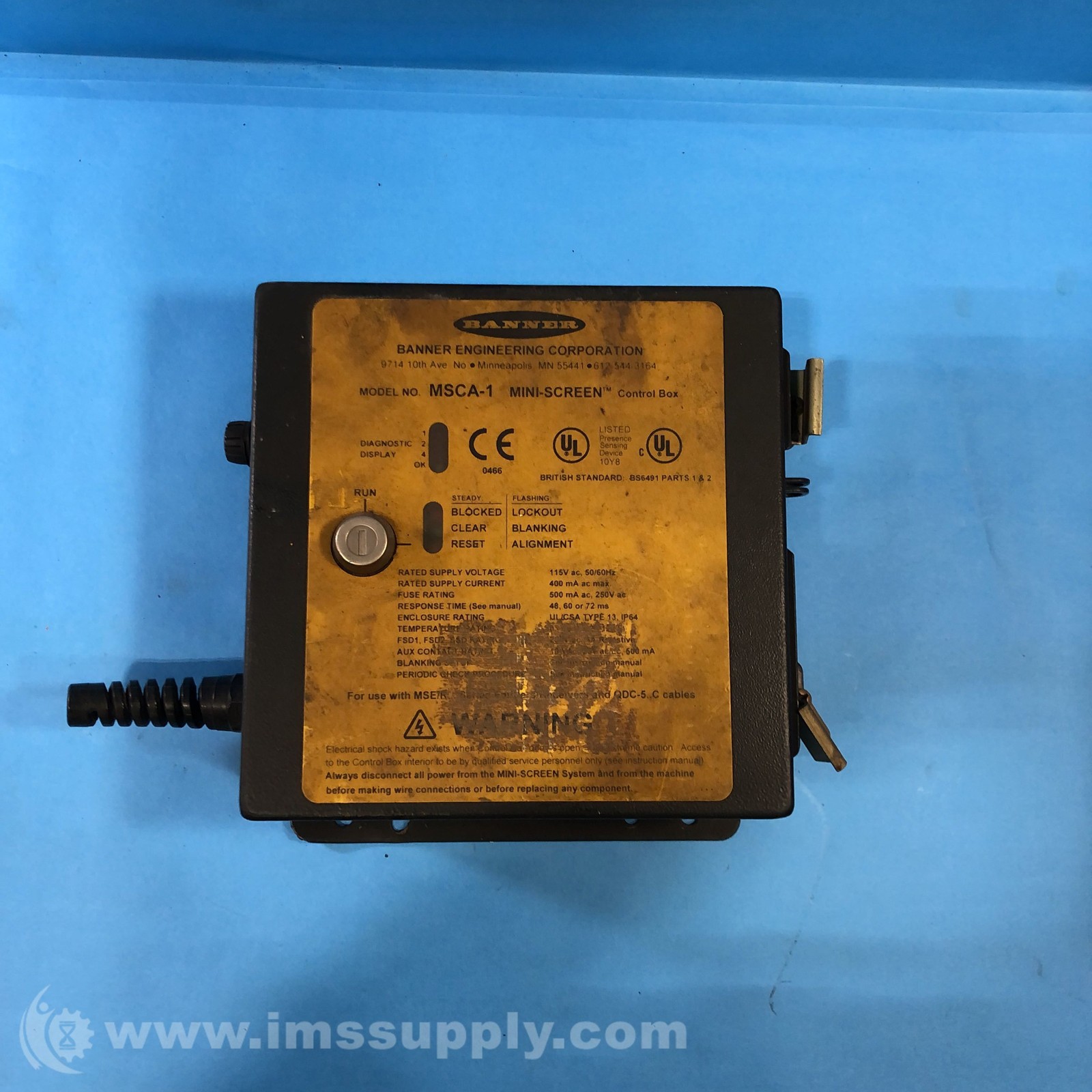 Banner Engineering Corp. MSCA-1 MINI-SCREEN Metal Control Box USIP