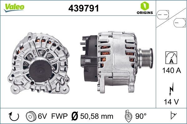 Alternator valeo for AUDI A3 1.6 TDI 439791