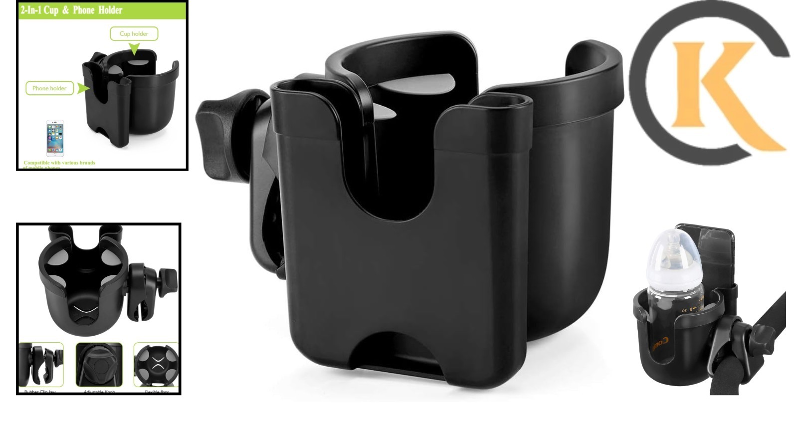 2-in-1 Stroller Cup & Phone Holder - Universal Fit for All Adventures