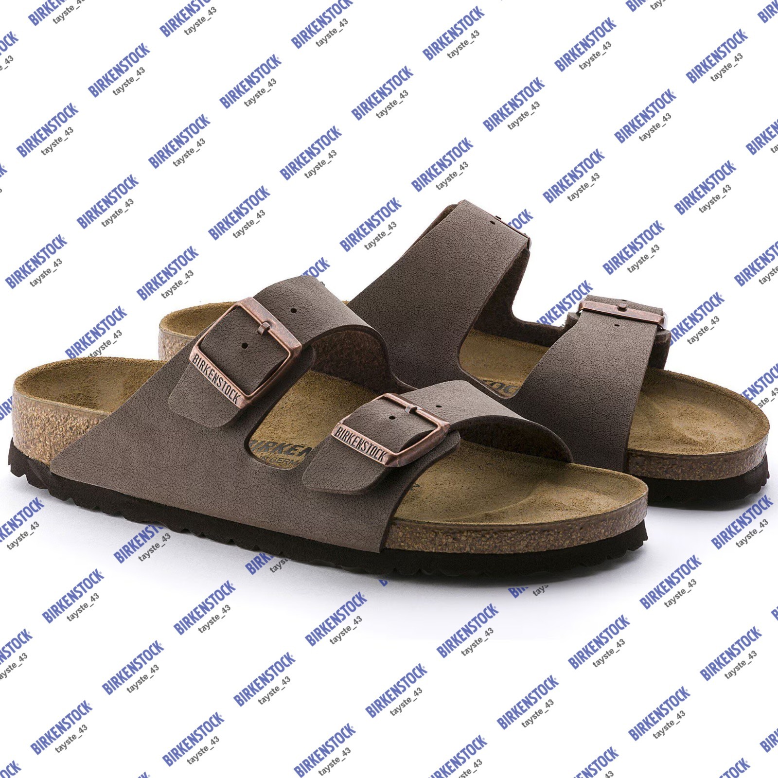 New BIRKENSTOCK Arizona Soft Footbed Birko-Flor Mocha unisex sandals Wide/Narrow