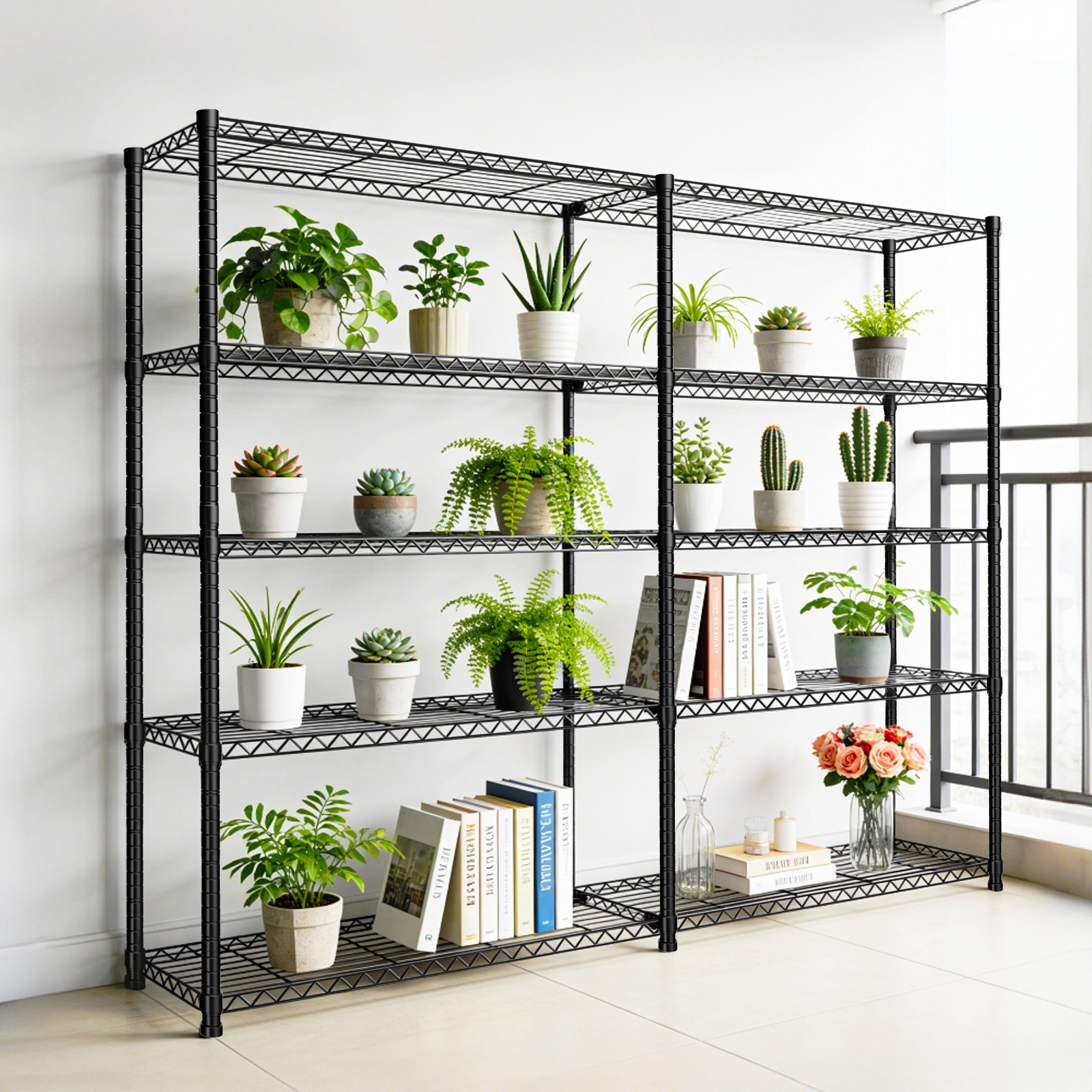 4-7 Tiers Metal Wire Shelving Heavy Duty Storage Shelves Garage Rack Adjustable