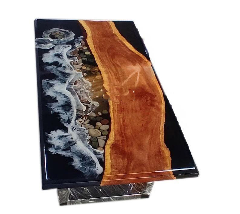 Ocean Epoxy Table Top, Epoxy Table, Resin Dining Table,Wooden Epoxy Coffee Table