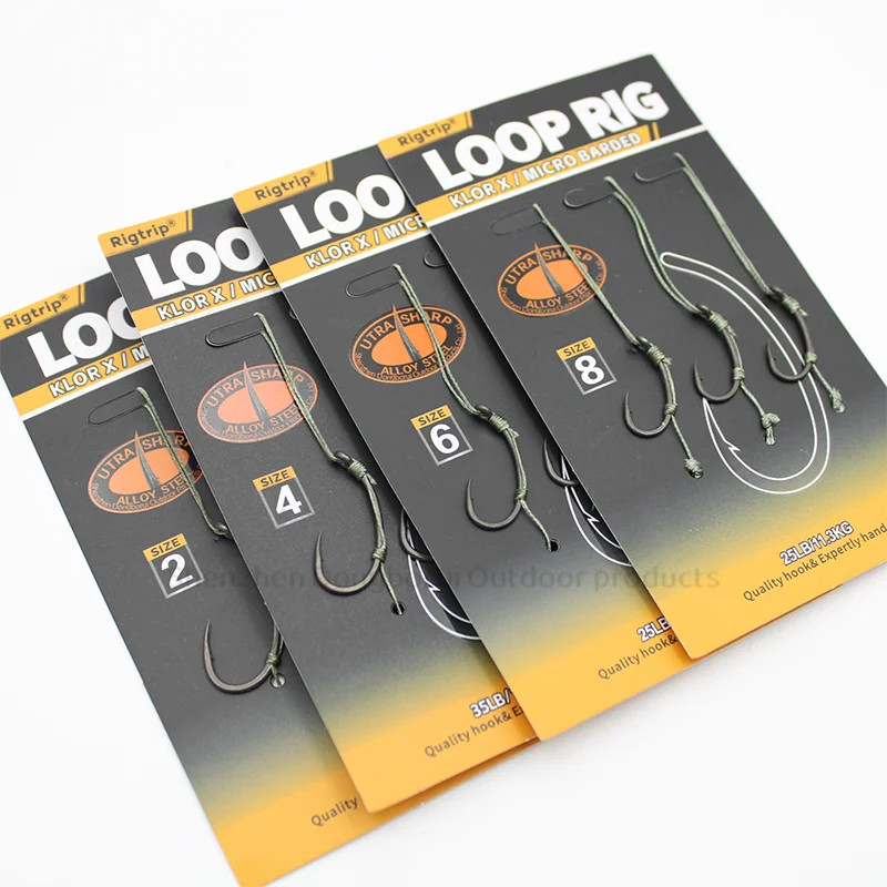 3PCS/Pack Carp Fishing Ready Tied Rigs Loop Rig Used With Booms KLOR HOOK