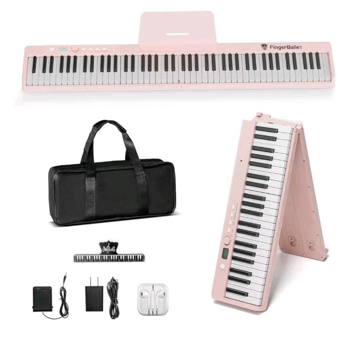 FingerBallet Portable Piano Keyboard, SemiWeighted Folding Digital Piano 88 K...