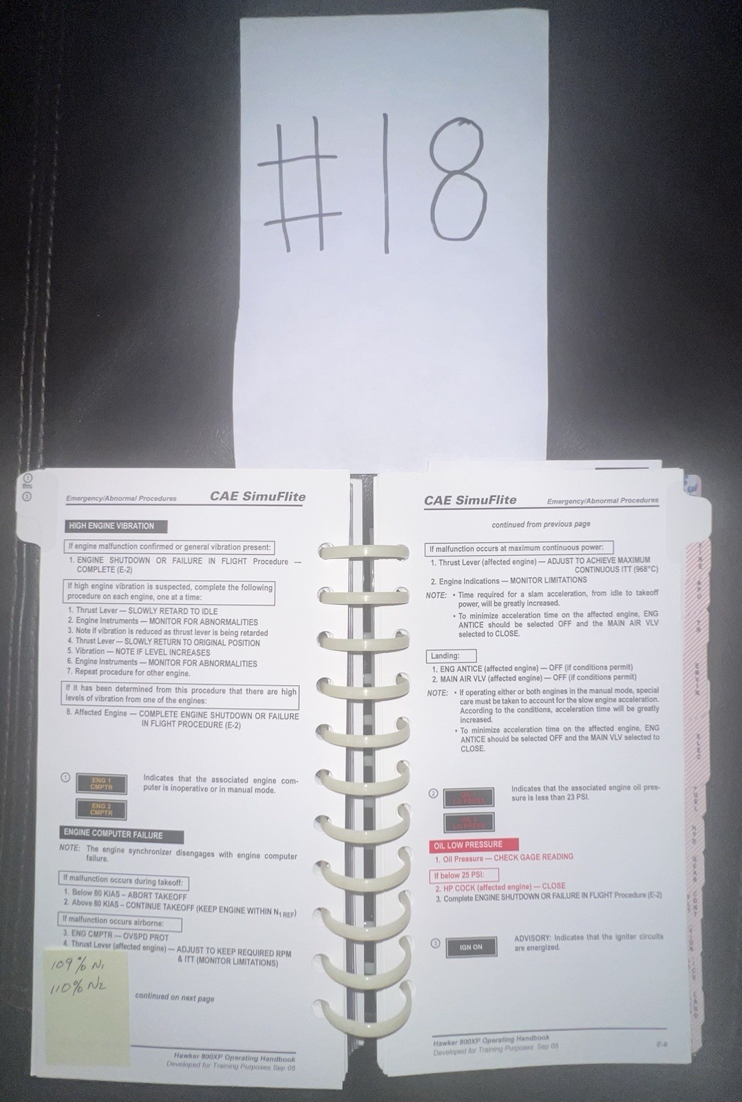 CAE SimuFlite Hawker 800 XP Operating Handbook