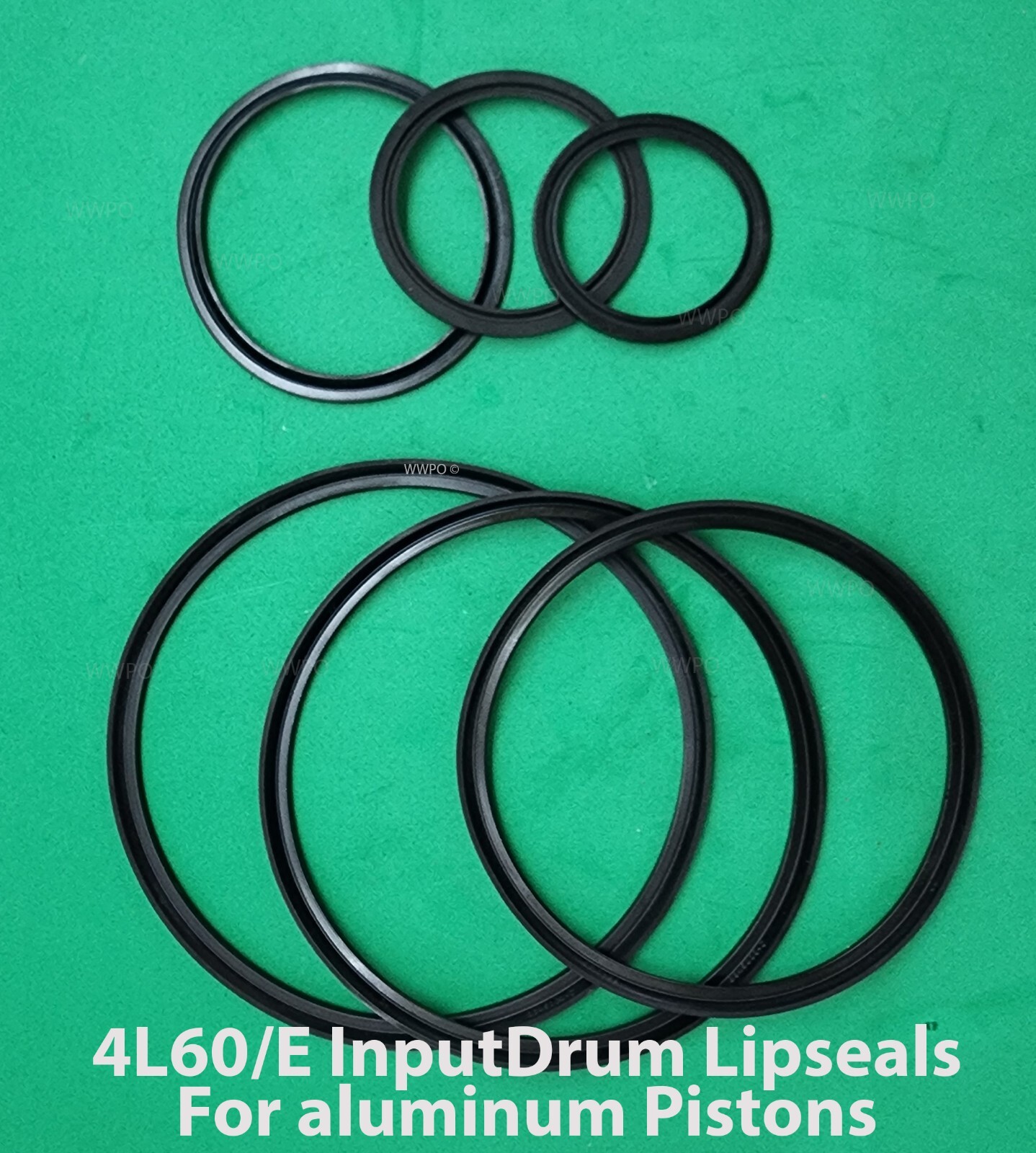 4L60/4L60E/700R4 Input Drum Seal Kit, Taller Lip, Fits 1982-Up Aluminum Pistons