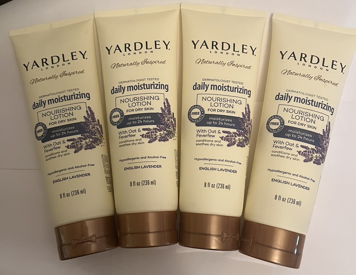 Lot of 4 YARDLEY LONDON DAILY MOISTURIZING NOURISHING LOTION FOR DRY SKIN 8fl.oz