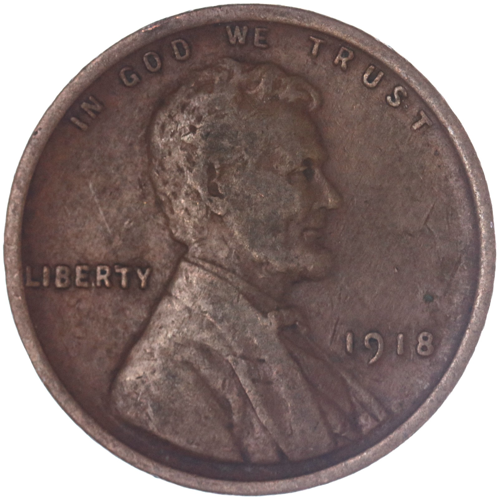 1918 (P) Lincoln Wheat Cent Very Fine Penny VF