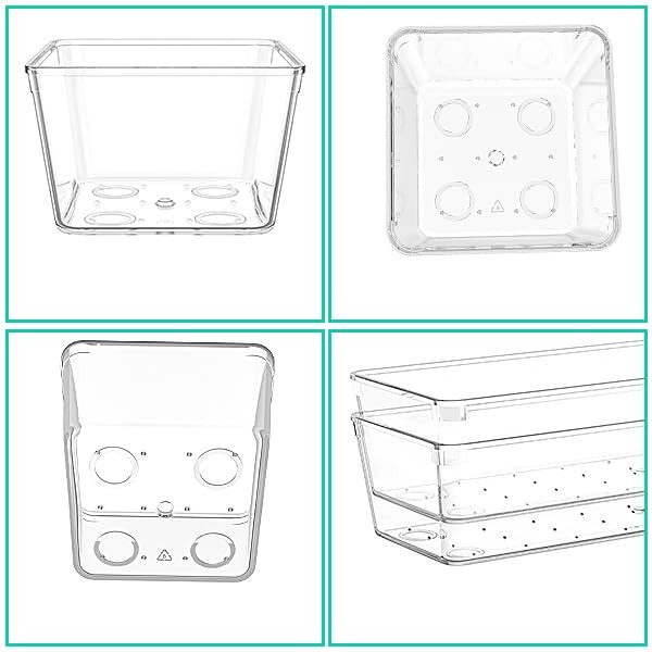 Clear Plastic Drawer Organizers Set of 45 Vanity Organizers Stackable Storage...