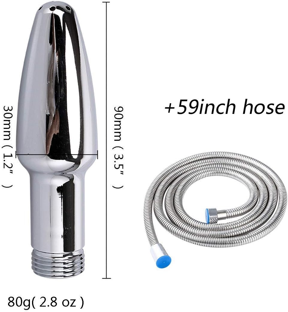 Deep Shower Douche Cleaning System with 59 Inch Shower Hose (Silver)