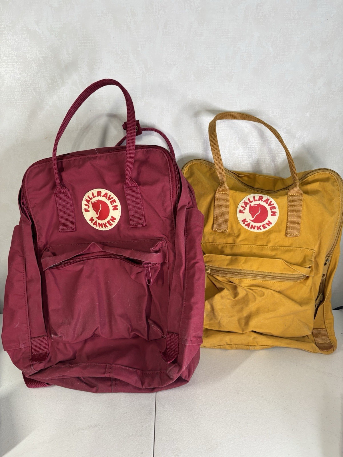 Lot Of 2 Fjallraven Kanken Classic Backpacks Yellow 23510/Plum 27171 Kanken 13
