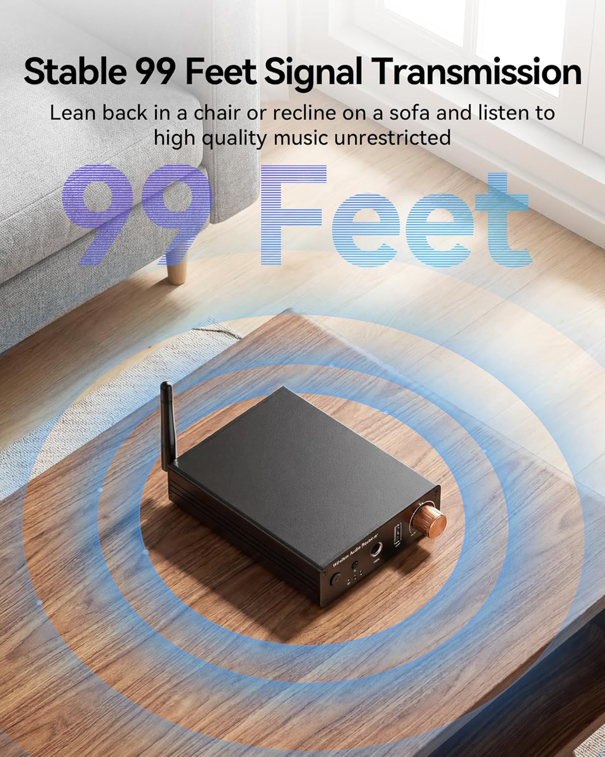 Bluetooth 6.0 Receiver, Hi-Fi Adapter with Wireless Long-Range Low-Latency