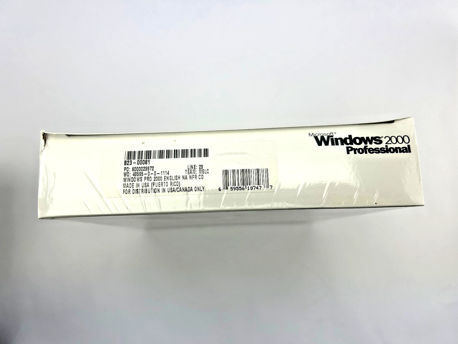 Microsoft Windows 2000 Professional. Full Retail Sealed. New.
