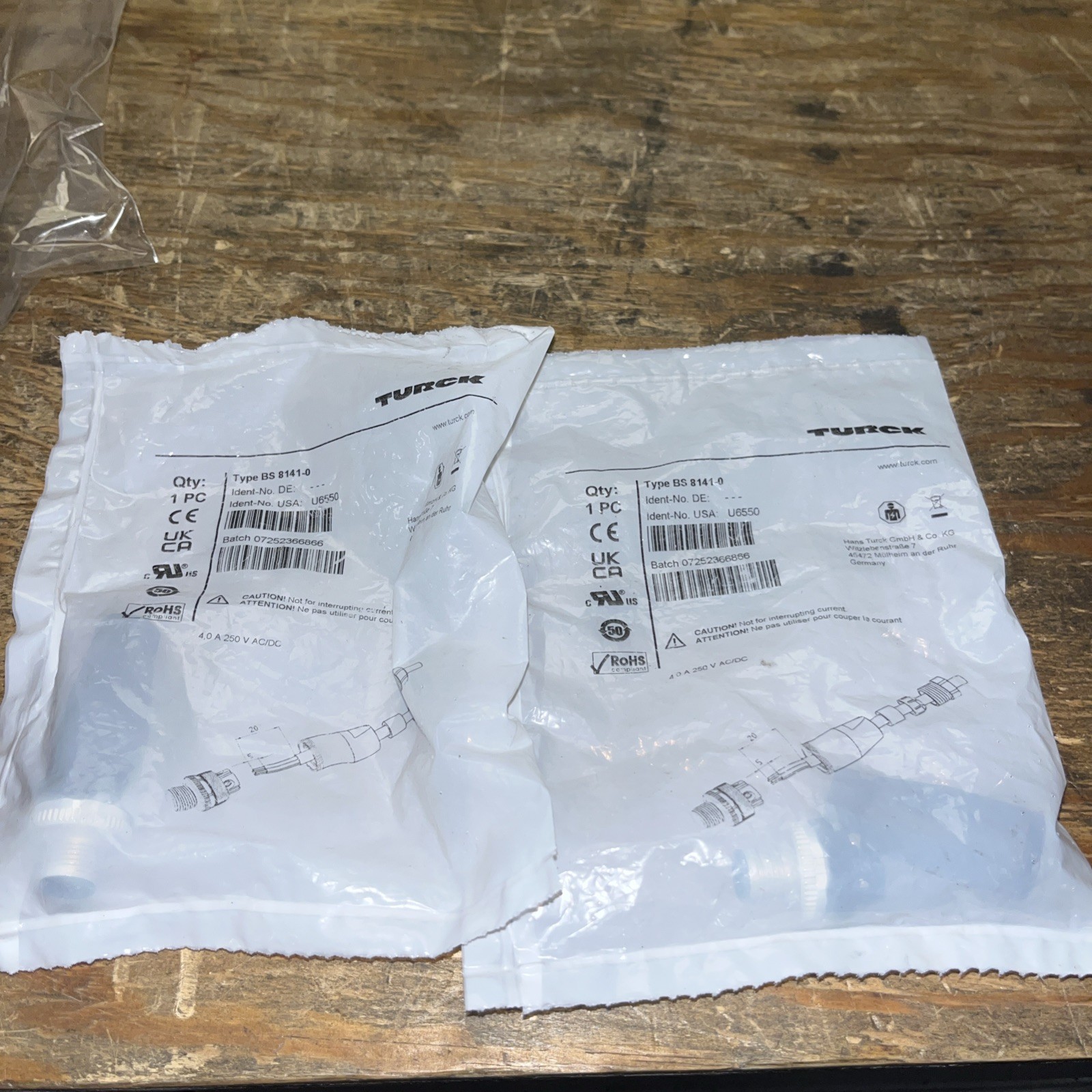 Lot Of 2-TURCK, #BS 8141-0, New Open Box KP-1435