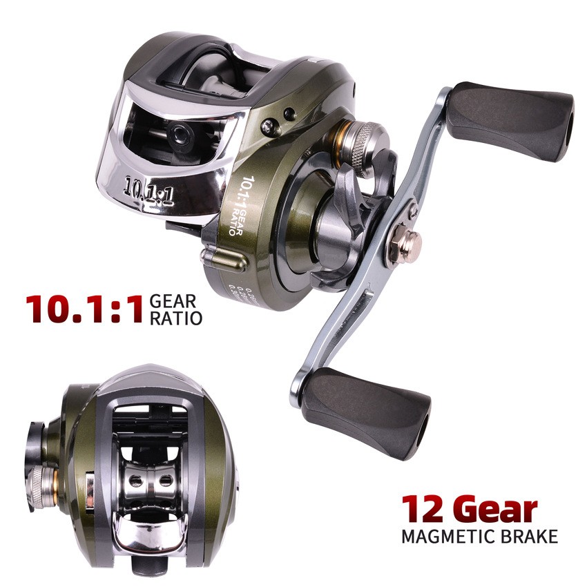 Metal Spool Reel 10kg Max Drag 10.1:1 High Speed Gear Ratio Wheel Fishing Reel