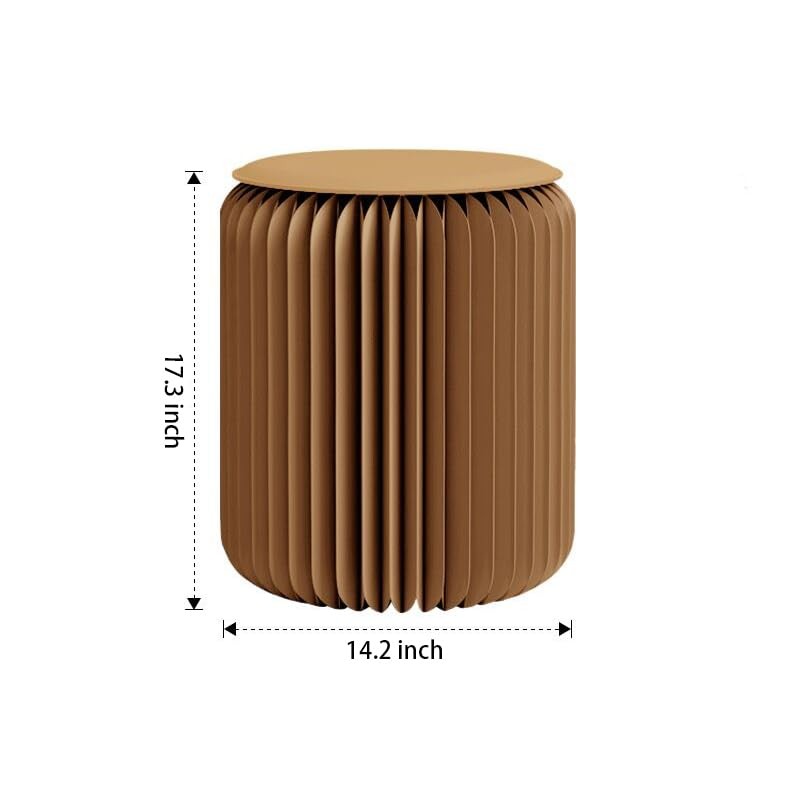 Home Furniture Modern Design Accordion Portable Folding Paper Stool Kraft Brown