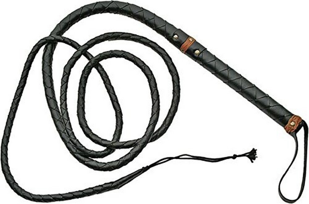 Pakistan Bull Whip 5' 9" Tip To Top Of Stiff Black Leather - 891805-5