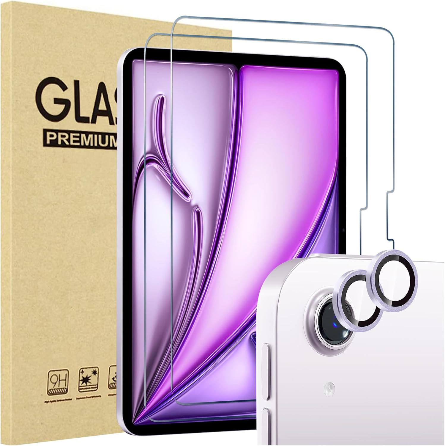 2 Pack Screen Protector for Ipad Air 13 Inch M4 2026 /M2 2024 + 2 Pack Camera Le