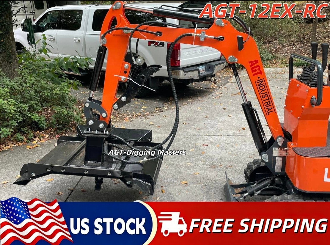 AGT 12EX-RC Mini Brush Cutter Cutting Mower Attachment for 1 Ton Mini Excavator