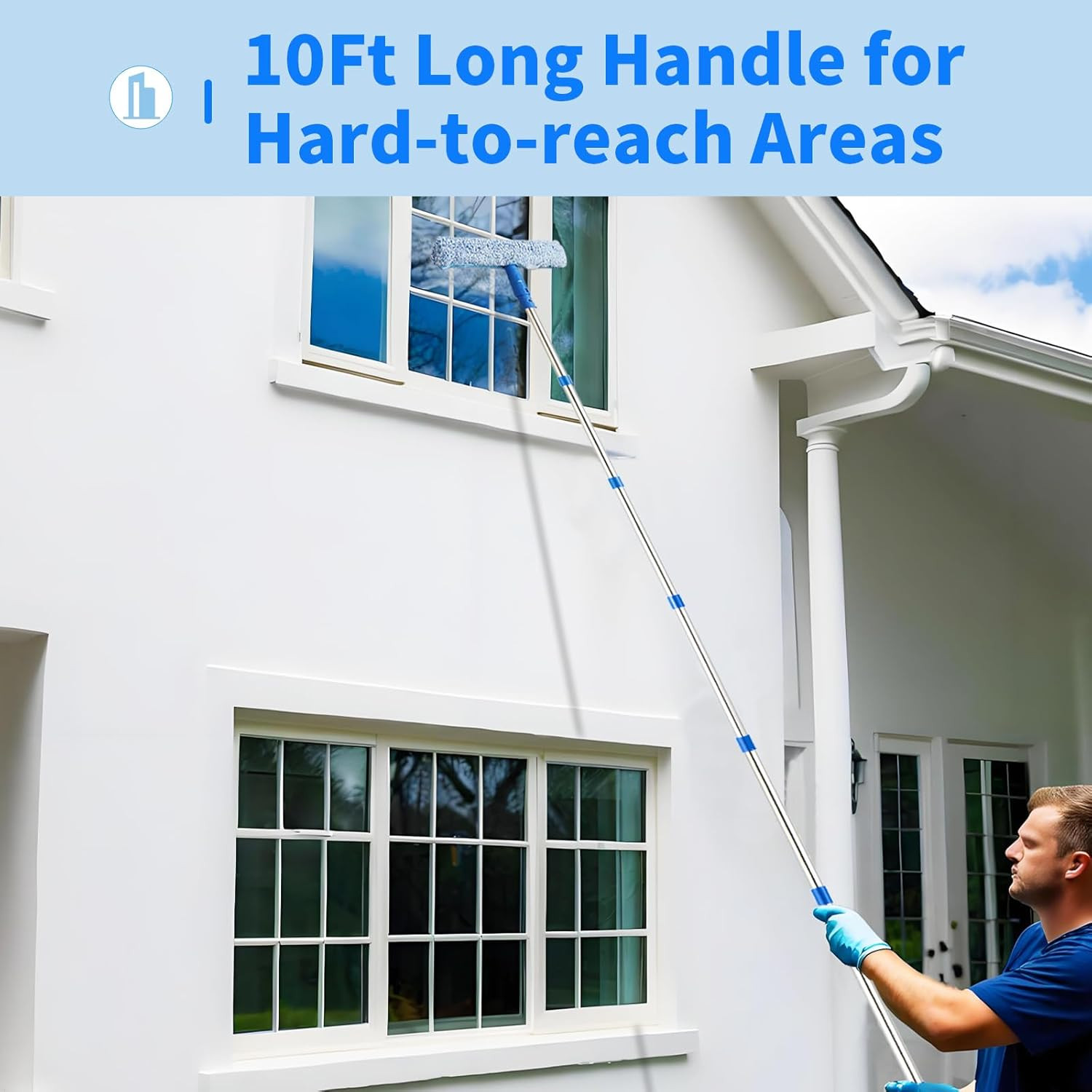 10Ft Window Cleaning Kit Cleaner Tool, Window Washing Equipment with Extensio...