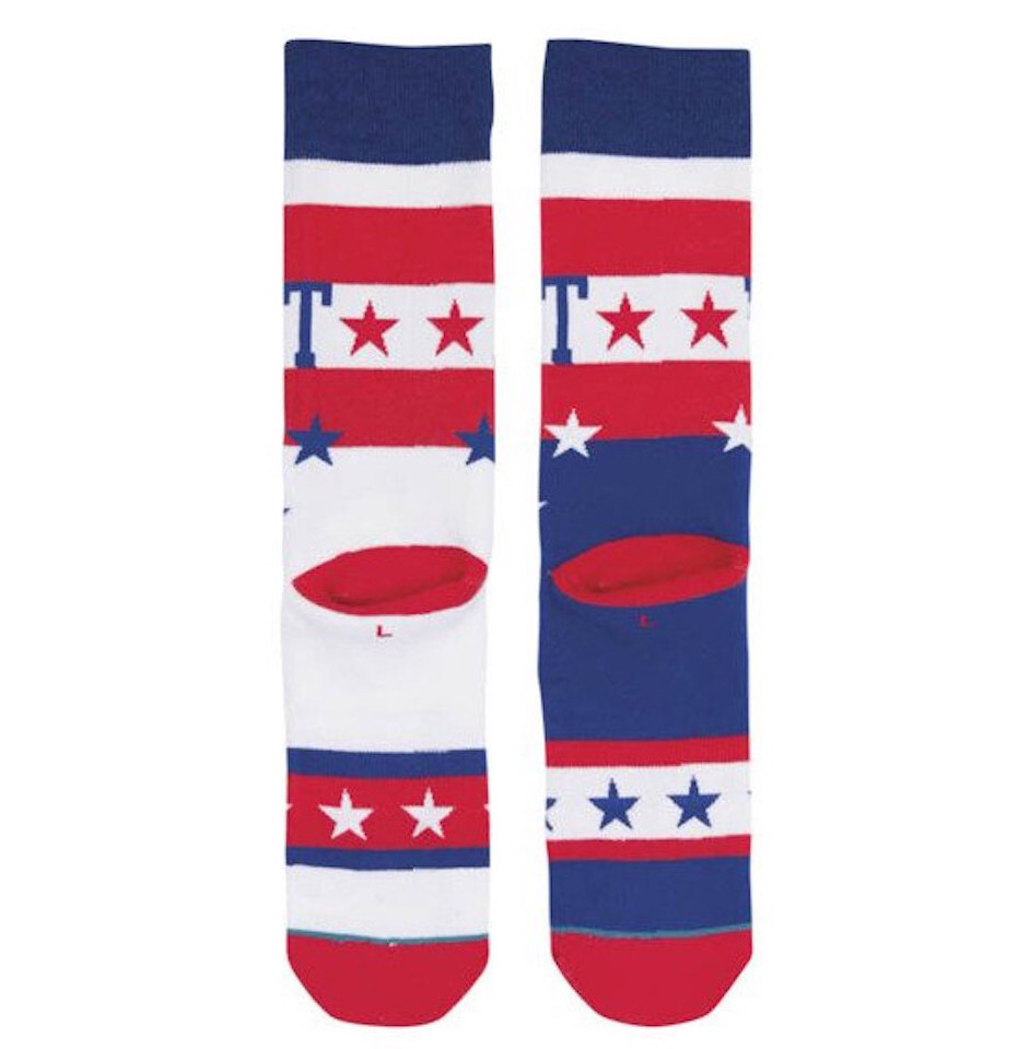 STANCE 80's All Star Throwback Basketball Crew Socks sz L Large (9-12) Red Blue