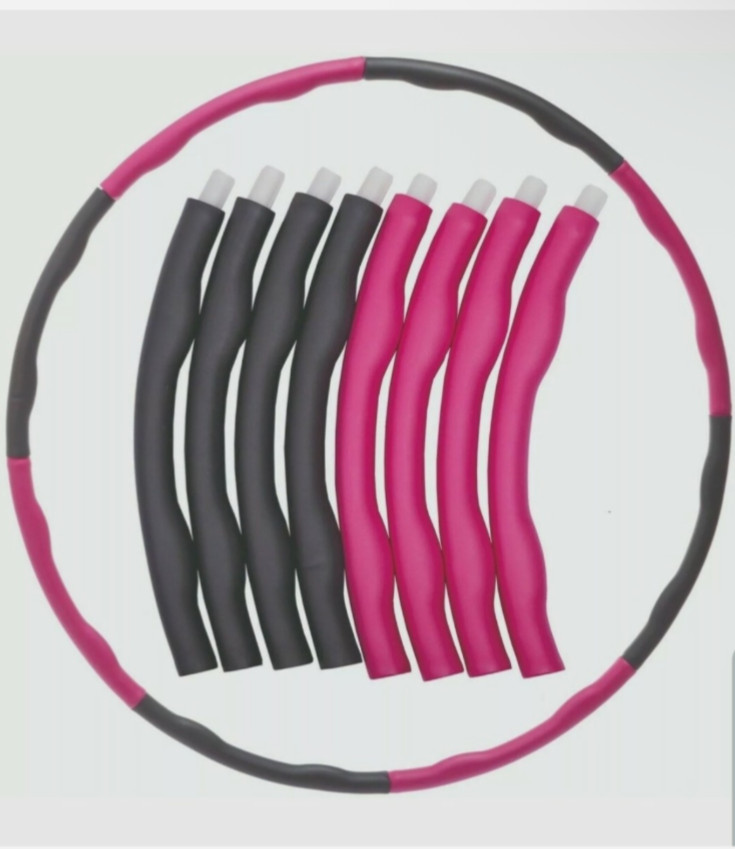 Weighted Hula Hoop Massage Fitness Exercise Foam Slimming Weight Loss Pink/Gray