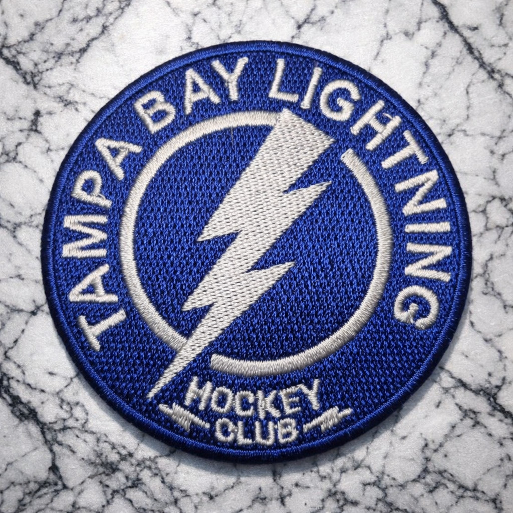 TAMPA BAY LIGHTNING LOGO NHL HOCKEY EMBROIDERED IRON ON PATCH 3" FREE SHIPPING