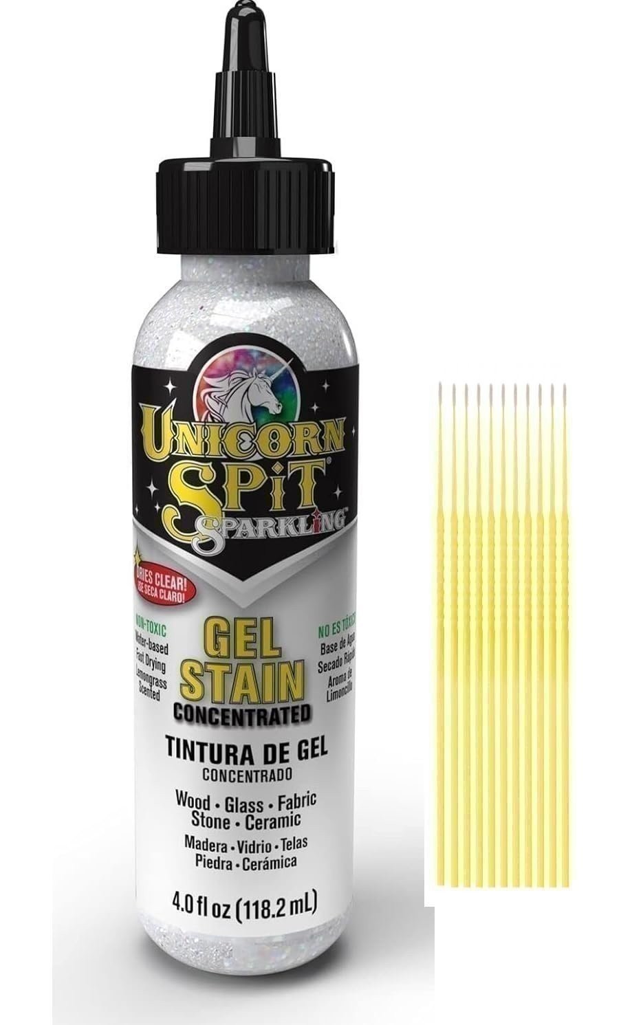 Unicorn Spit Iced Egret 4 0z Sparkling Gel Stain with Trebbies Detail Sticks