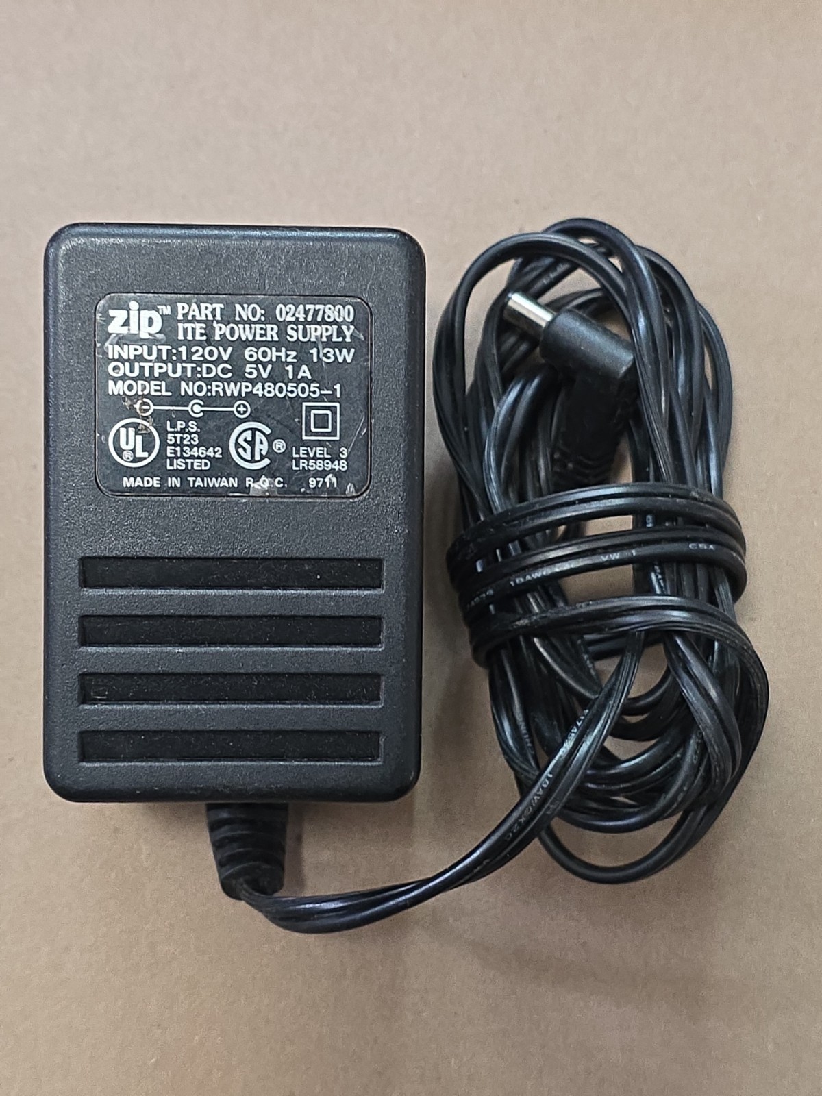 Zip ITE Power Supply 02477800 5V 1A 13W RWP480505-1   Free Shipping