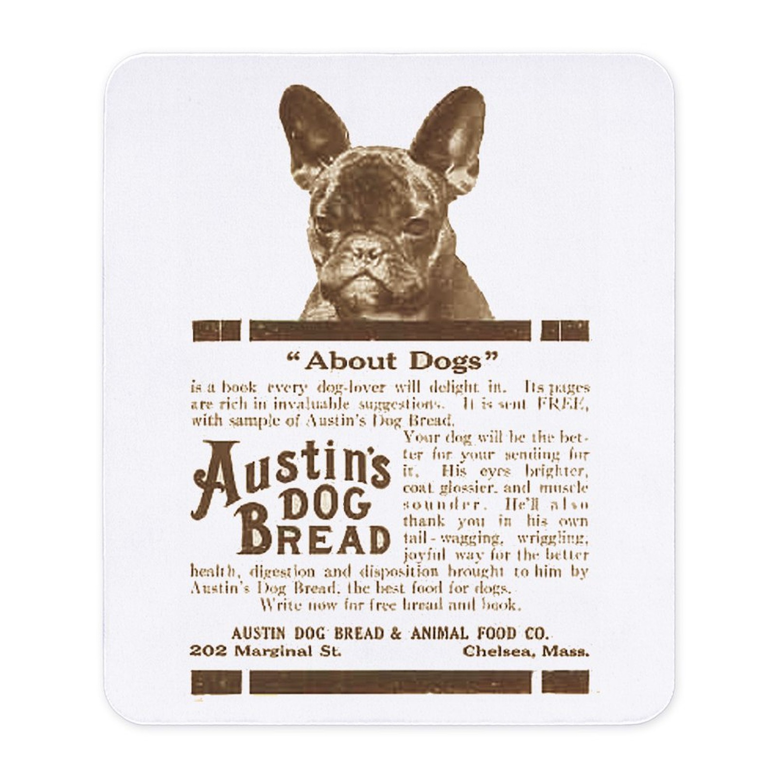CafePress Frenchie Bread Ad Mousepad  (72219228)