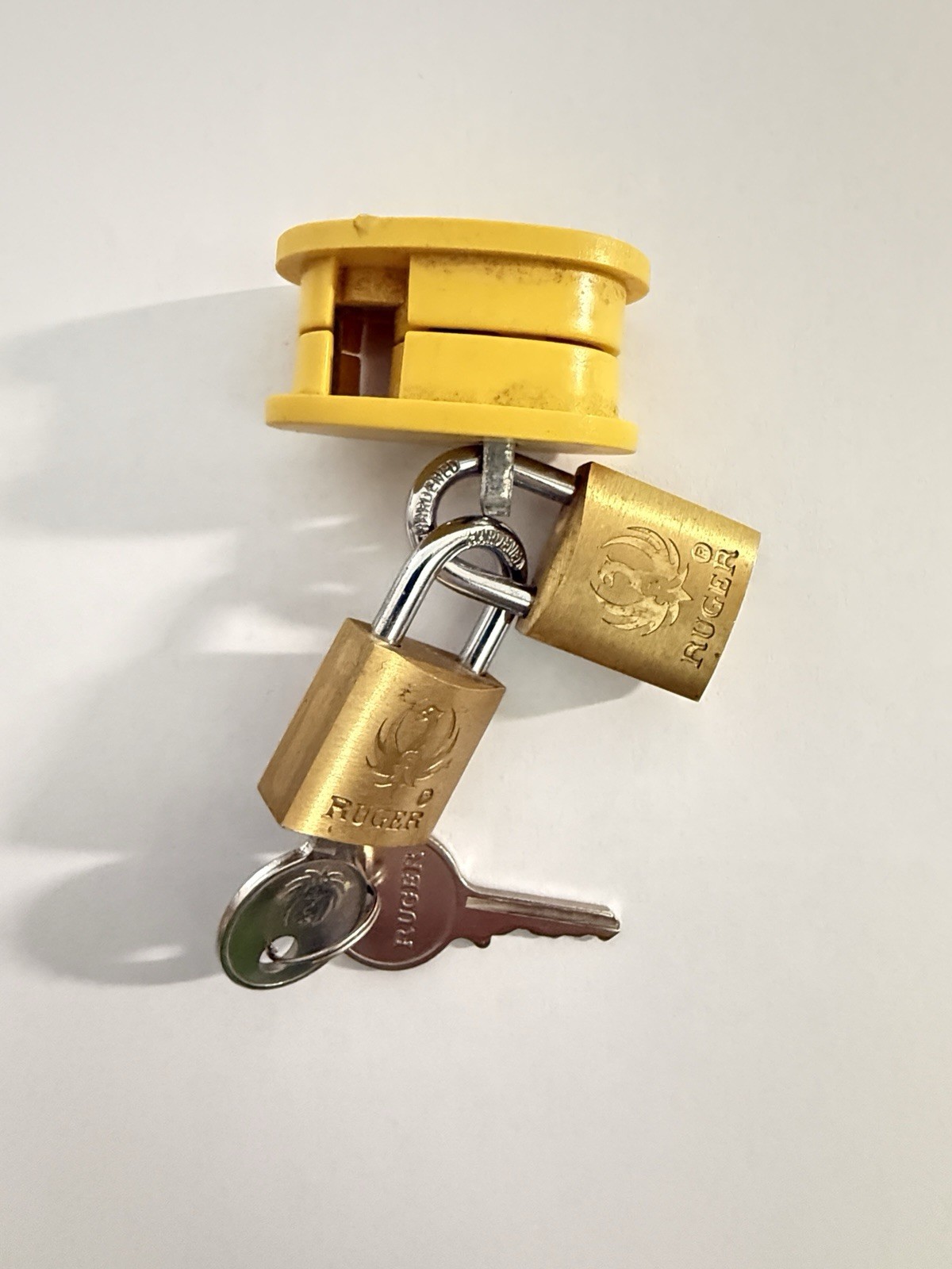 2 Ruger Brass Gun Lock Mini-Lock Padlocks with Keys